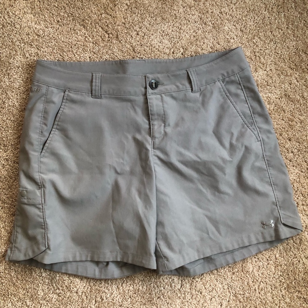 Under Armour Storm Fitted Stretch Shorts Grey zipper button